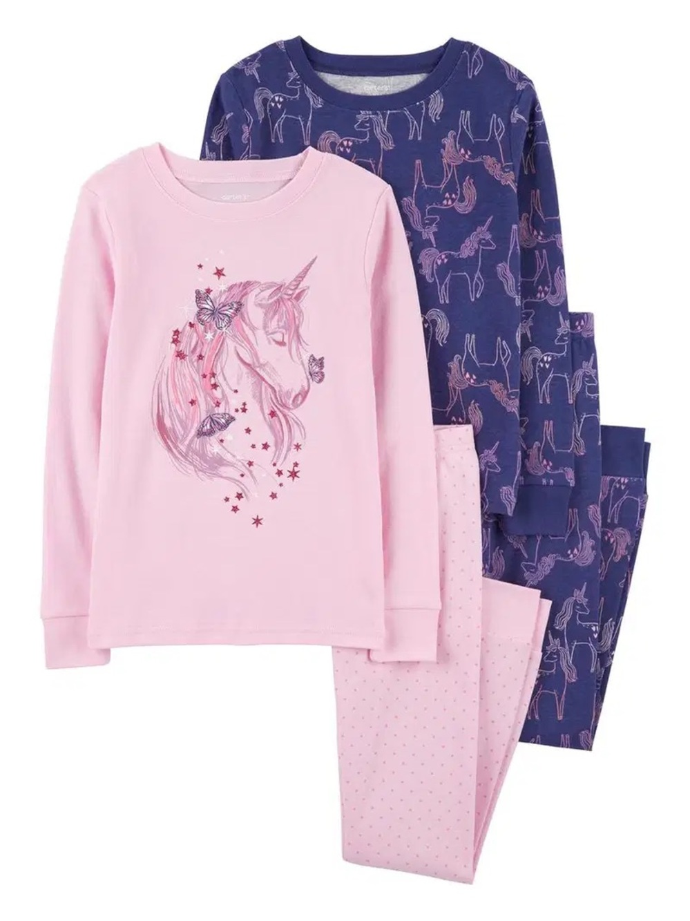 Carter's 2 Pajama Sets Unicorn &
Butterfly 100% cotton size 12/12A